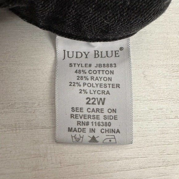 Judy Blue High Waist Skinny Fit Jeans Women 22W Waist 38 Washed Black Stretch - Picture 8 of 14